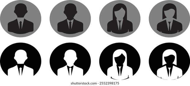 User icon vector set. Profile icon. Avatar icons set. Male and female head silhouettes. Avatar icons set. Male and female head silhouettes. Vector User icon vector set. Vector Illustration