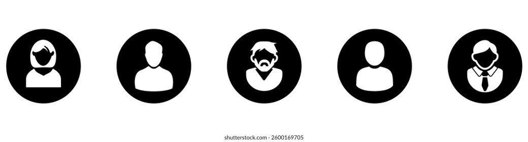 User icon vector set. Profile and people silhouette collection. Vector Illustration. EPS 10