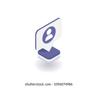 User icon, vector symbol in flat isometric 3D style isolated on white background. Social media illustration.