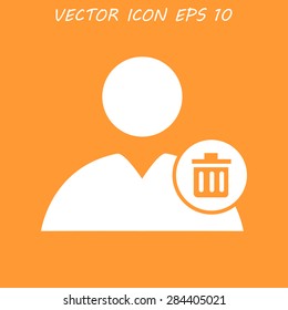 User icon vector trash. Vector illustration EPS