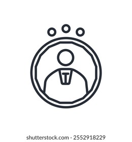 User icon. vector.Editable stroke.linear style sign for use web design,logo.Symbol illustration.