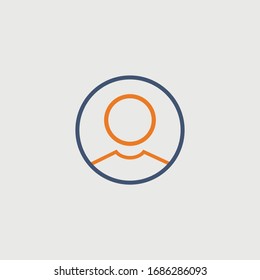 User icon for web site. Vector icon isolated on white background. Contact icon.