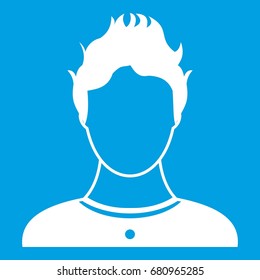 User icon white isolated on blue background vector illustration