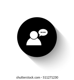 user icon - white vector  icon with shadow