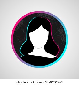 User Icon - Woman - Female. Profile Avatar. Symbol illustration. Icon in the style of a popular social network. Icon for social media. EPS10