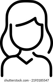 User Icon - Woman Female Vector Flat Color People Person Profile Avatar in glyph Pictogram Symbol illustration.