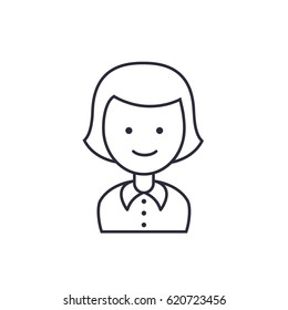 User Icon - Woman / Female Vector Flat Color People Person Profile Avatar in glyph Pictogram Symbol illustration