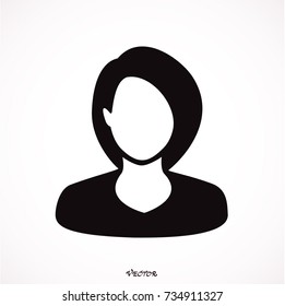 User Icon - Woman  Female Vector Flat Color People Person Profile Avatar in glyph Pictogram Symbol illustration