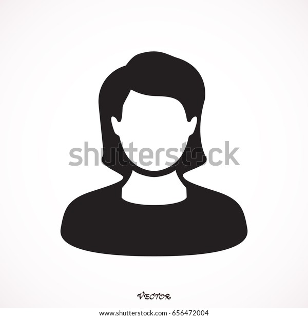 ユーザーアイコン女性 女性のベクター画像がフラットです 黒い色の人 プロフィール アバター シンボル のベクター画像素材 ロイヤリティフリー