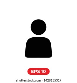 User icon.Person silhouette vector sign.