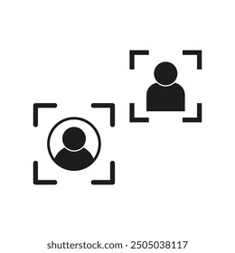 User icons in focus. Person silhouette symbols. Targeted user profiles. Vector elements.