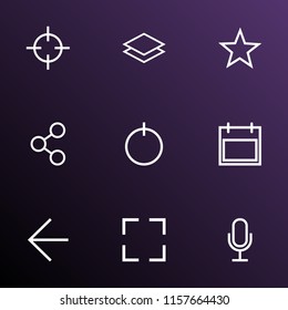 User icons line style set with goal, button, star and other layer elements. Isolated vector illustration user icons.