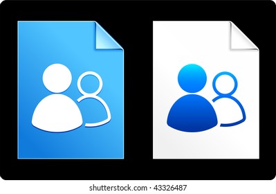 User Icons on Paper Set Original Vector Illustration AI 8 Compatible File