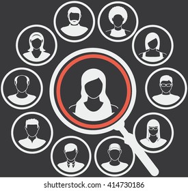 User Icons and People Icons with Background.