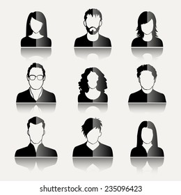 User Icons and People Icons in flat modern style. Vector illustration