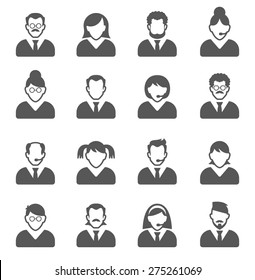 User Icons and People Icons with White Background