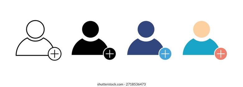 User icons with a plus sign isolated on white background,. Add user icon. add member symbol. Vector illustration