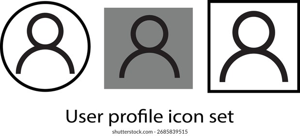 User icons. User profile icon set. For user profile or login buttons flat style vector avatar person icons with editable stroke.