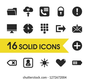 User icons set with add, phone book and information elements. Set of user icons and hour concept. Editable vector elements for logo app UI design.