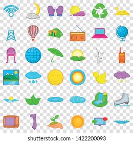 User icons set. Cartoon style of 36 fauna vector icons for web for any design