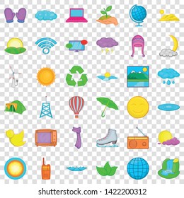 User icons set. Cartoon style of 36 fauna vector icons for web for any design