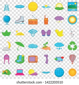 User icons set. Cartoon style of 36 fauna vector icons for web for any design