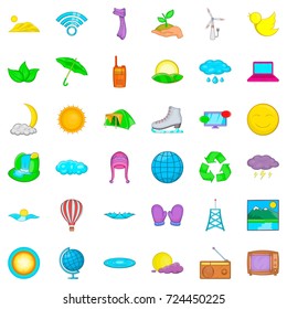 User icons set. Cartoon style of 36 fauna vector icons for web isolated on white background