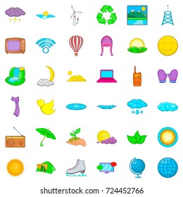 User icons set. Cartoon style of 36 fauna vector icons for web isolated on white background