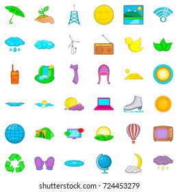 User icons set. Cartoon style of 36 fauna vector icons for web isolated on white background