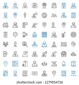 User Icons Set. Collection Of User With Cloud Folder, Manual, Placeholder, Man, Menu, Biography, Employee, Job Search, Guide, Notification, Team. Editable And Scalable User Icons.