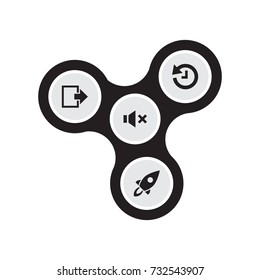 User Icons Set. Collection Of Deadline, Rocket, Silence And Other Elements. Also Includes Symbols Such As History, Megaphone, Launch.