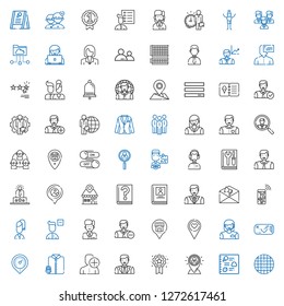 user icons set. Collection of user with grid, menu, placeholder, badge, man, suit and tie, ar glasses, woman, employee, remove user, navigation. Editable and scalable user icons.