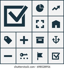 User Icons Set. Collection Of Home, Increase, Screenshot And Other Elements. Also Includes Symbols Such As Mark, Shot, Diagram.