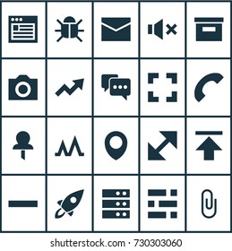 User Icons Set. Collection Of Minus, Screenshot, Note And Other Elements. Also Includes Symbols Such As Increase, Activism, Startup.