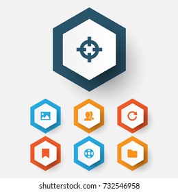 User Icons Set. Collection Of Picture, Dossier, Mark And Other Elements. Also Includes Symbols Such As Folder, Group, Mark.