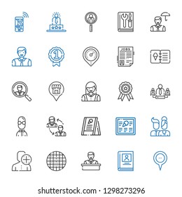 User Icons Set. Collection Of User With Placeholder, Biography, Employee, Grid, Users, Menu, Employees, Team, Badge, Woman, Job Search, Man. Editable And Scalable User Icons.