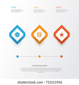 User Icons Set. Collection Of Star, Check, Earth And Other Elements. Also Includes Symbols Such As Liked, Check, Done.