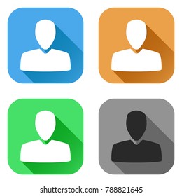 User icons. Set of colored signs. Vector illustration