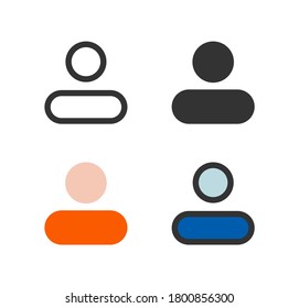 Los iconos de usuario establecen el diseño gráfico con estilo de línea, relleno y sólido. Vector para empresas o empresas. Ilustración Eps 10.