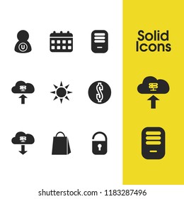 User icons set with dollar, calendar and delete document elements. Set of user icons and currency concept. Editable vector elements for logo app UI design.