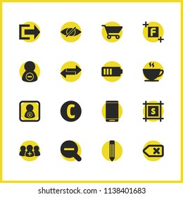 User icons set with user image, screenshot and exchange elements. Set of user icons and capture concept. Editable vector elements for logo app UI design.