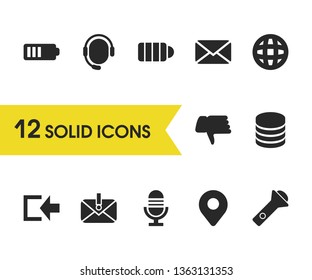User icons set with language, log in and energy elements. Set of user icons and alkaline concept. Editable vector elements for logo app UI design.