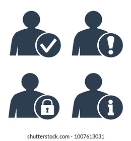 User icons set on white background. Vector Illustration