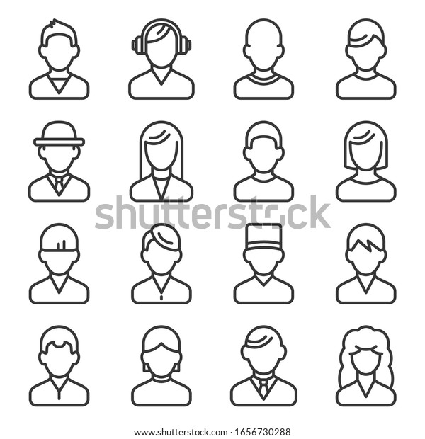 User Icons Set On White Background Stock Vector (Royalty Free) 1656730288