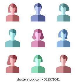 Icons People Different Race Vector All Stock Vector (Royalty Free ...