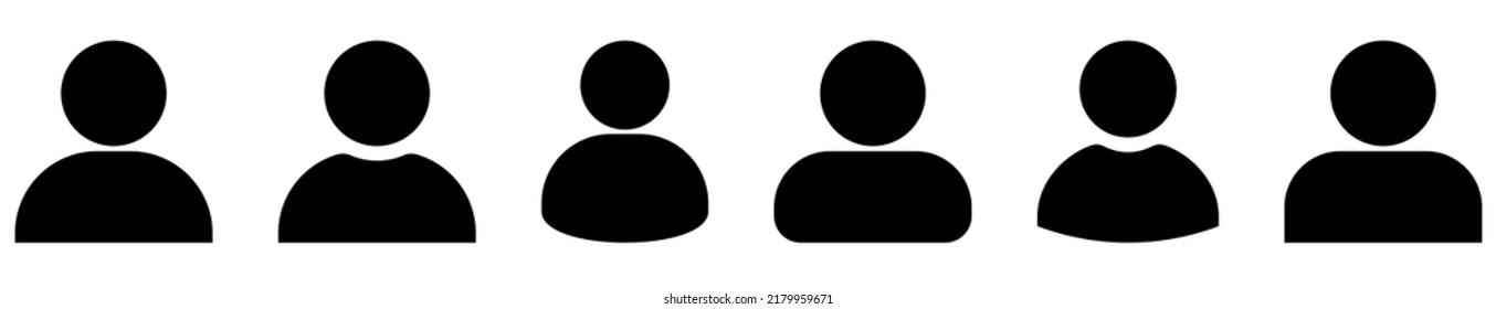 Conjunto de iconos de usuario. Icono de perfil. Símbolo de diseño de sitio web, logotipo, aplicación, interfaz de usuario. Ilustración del vector, EPS10