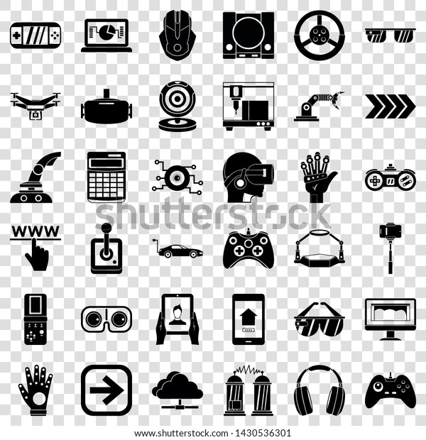 User icons set. Simple style of 36 fauna vector\
icons for web for any\
design