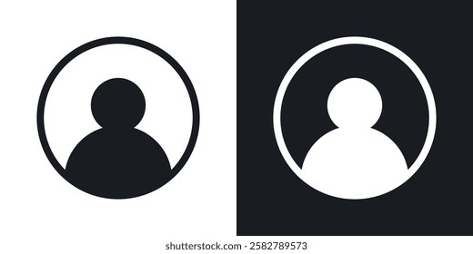 User icons set vectors black and colored style