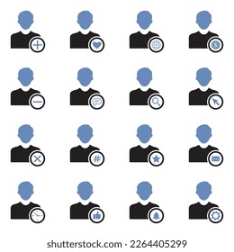 User Icons. Two Tone Flat Design. Vector Illustration.