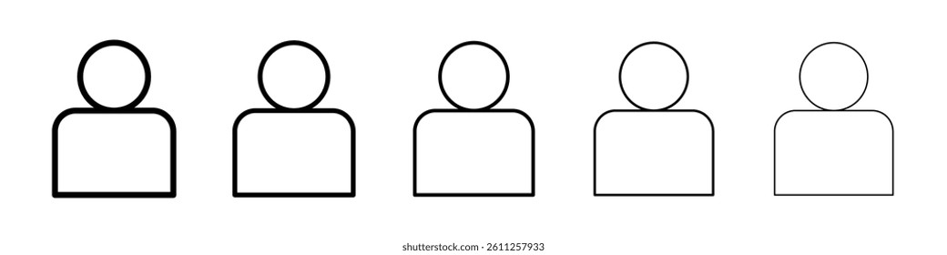User icons vector set in different stroke line style